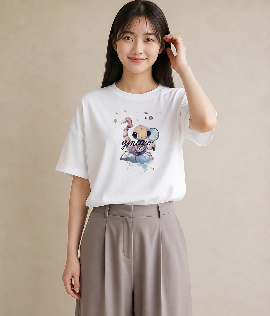 プリントTシャツ レディース カニ 海の生き物 海 イラスト 休日コーデ 秋コーデ おしゃれギフト 白T