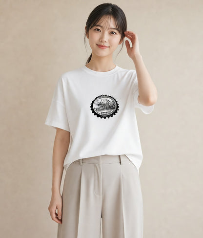 Tシャツ レディース 旅 トラベル スタンプ イラスト ゆるコーデ 旅行 母娘コーデ 白T