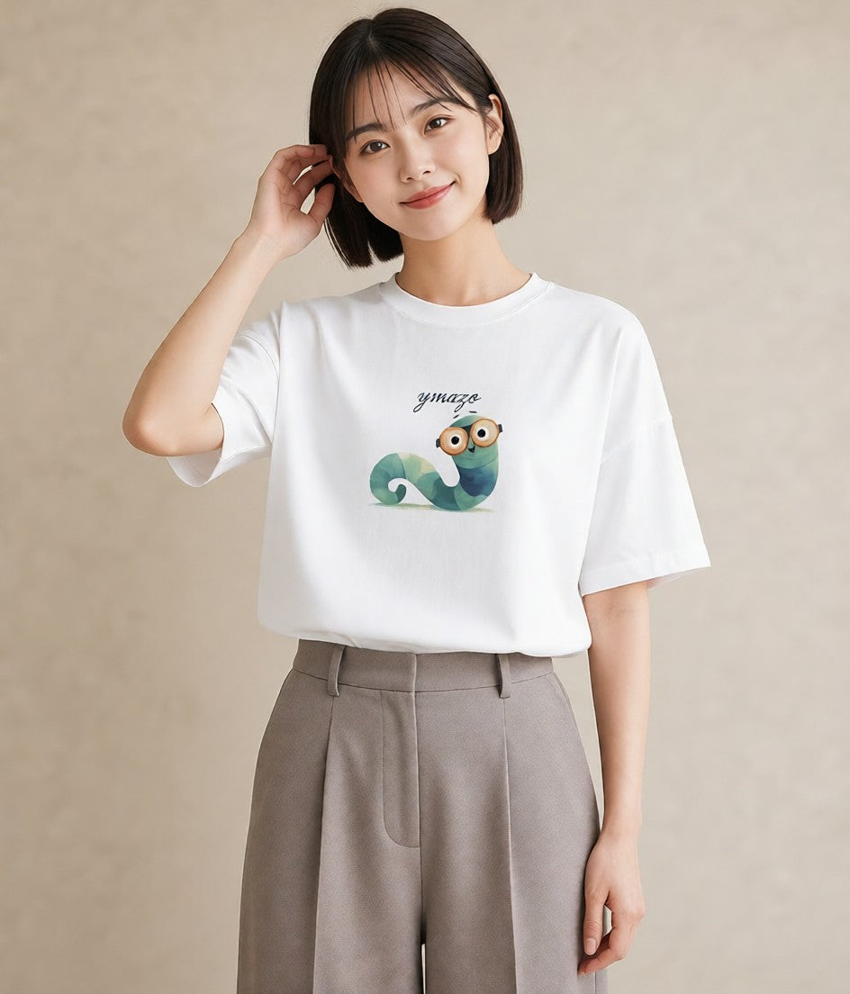 デザインTシャツ レディース チンアナゴ 海の生き物 海 イラスト 旅行コーデ 秋コーデ おしゃれギフト 白T