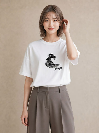 グラフィックTシャツ レディース 紙の船 水辺 ナチュラル アンティーク イラスト 散歩 お出かけ 白T