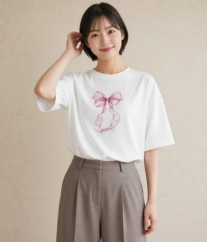プリントTシャツ レディース バレエシューズ バレエ トウシューズ ナチュラル アンティーク イラスト ラフカジュアル 20代 カジュアルコーデ 白T