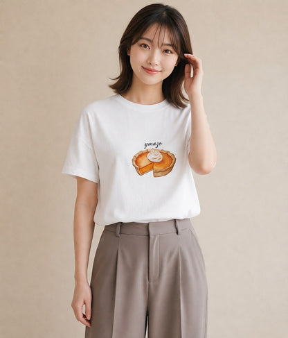 プリントTシャツ レディース クロワッサン 食べ物 フード イラスト ボタニカル 秋コーデ おしゃれギフト 白T