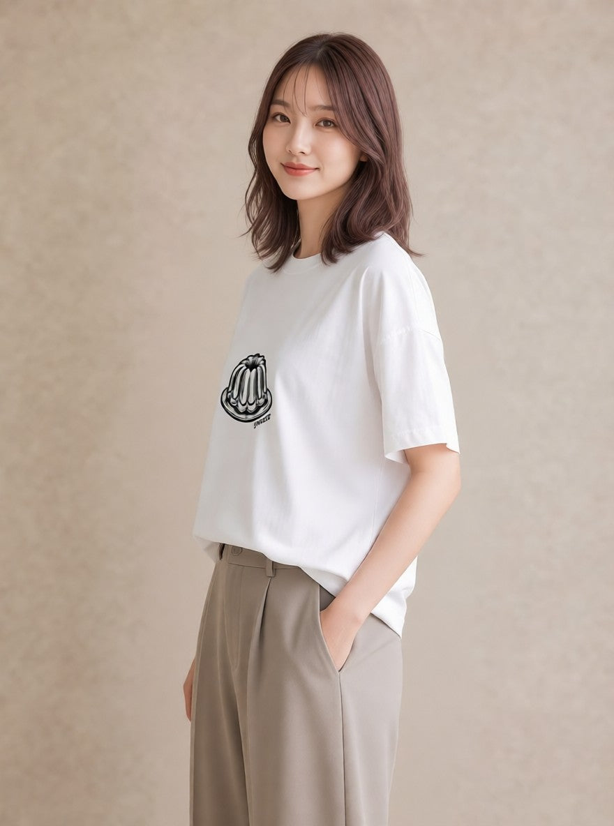 グラフィックTシャツ レディース スイーツ お菓子 デザート イラスト ミニマル ギフト 母の日 白T