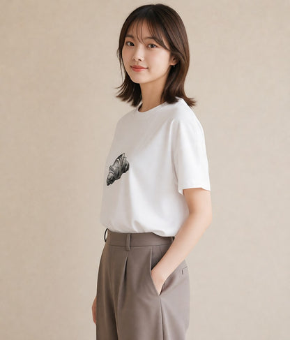 デザインTシャツ レディース パン ベーカリー レトロ イラスト 個性的 在宅 公園 白T