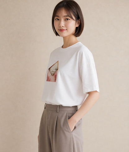Tシャツ レディース 封蝋 手紙 アンティーク ナチュラル イラスト シンプル デイリーウェア 休日 白T