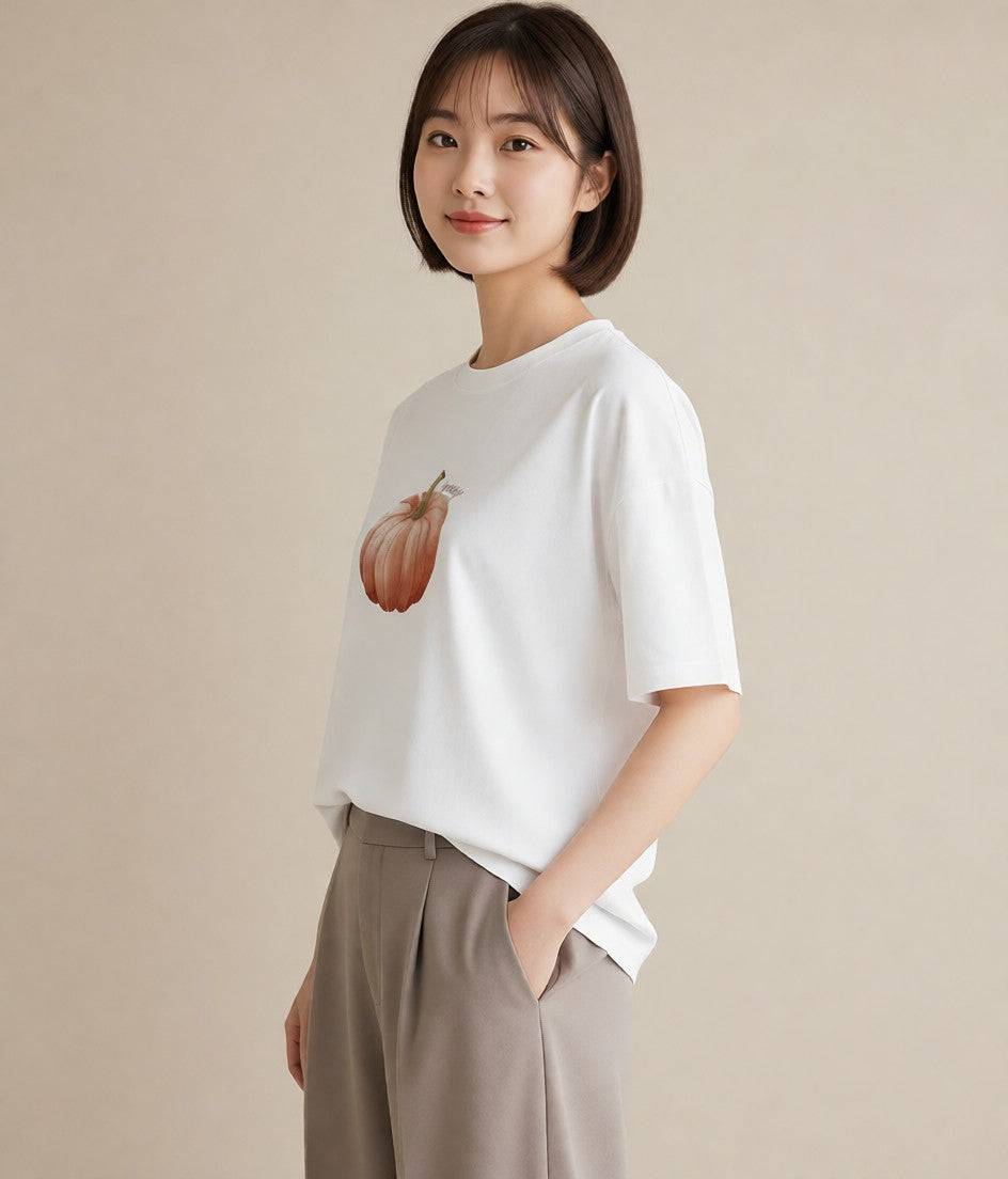 Tシャツ レディース メロン 食べ物 フード イラスト ラフ 秋コーデ おしゃれギフト 白T