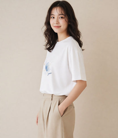 デザインTシャツ レディース 牡牛座 星空 宇宙 イラスト シック レイヤード 友達ギフト 白T