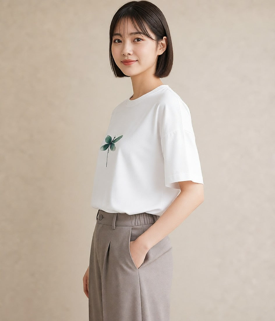 Tシャツ レディース アリ 昆虫 虫 イラスト 散歩 お出かけ 白T