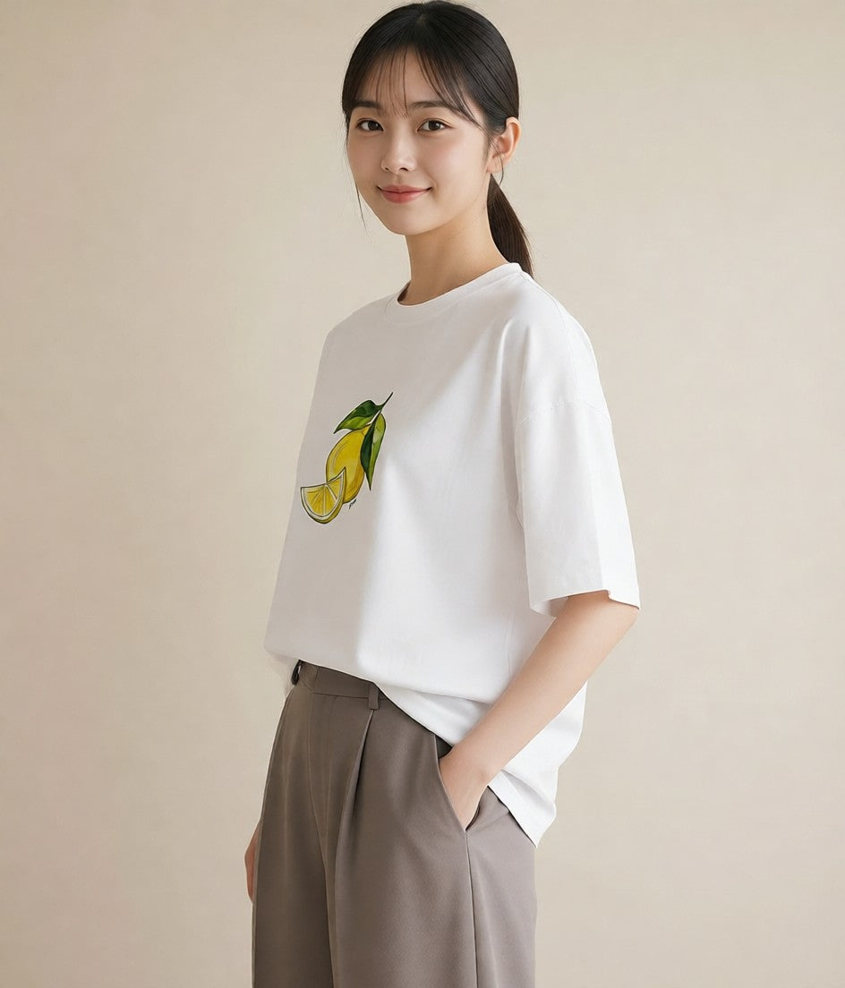 プリントTシャツ レディース アボカド 食べ物 フード イラスト 水彩風 在宅 公園 白T