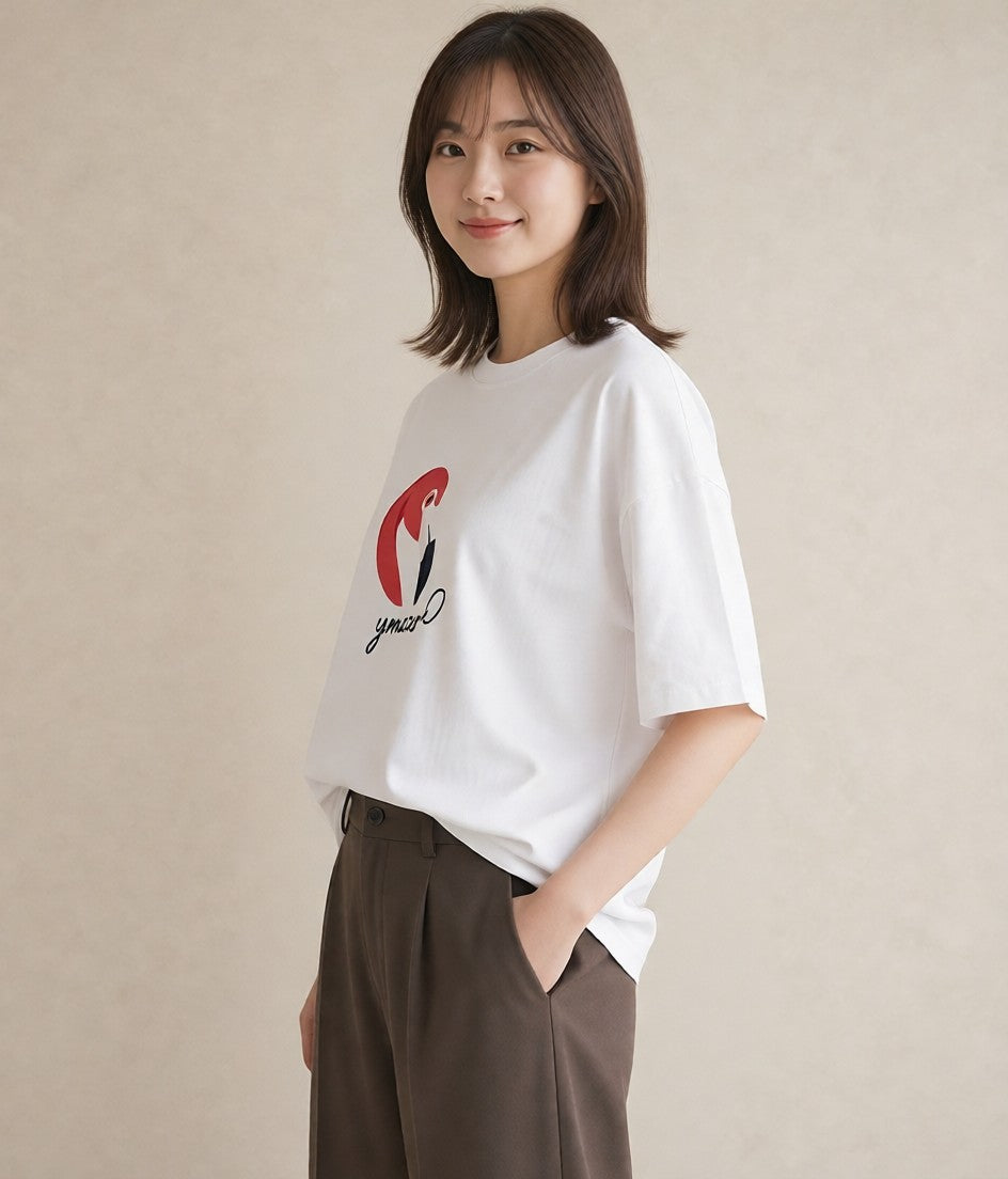 グラフィックTシャツ レディース 折り鶴 折り紙 ナチュラル アンティーク イラスト きれいめ 散歩 お出かけ 白T