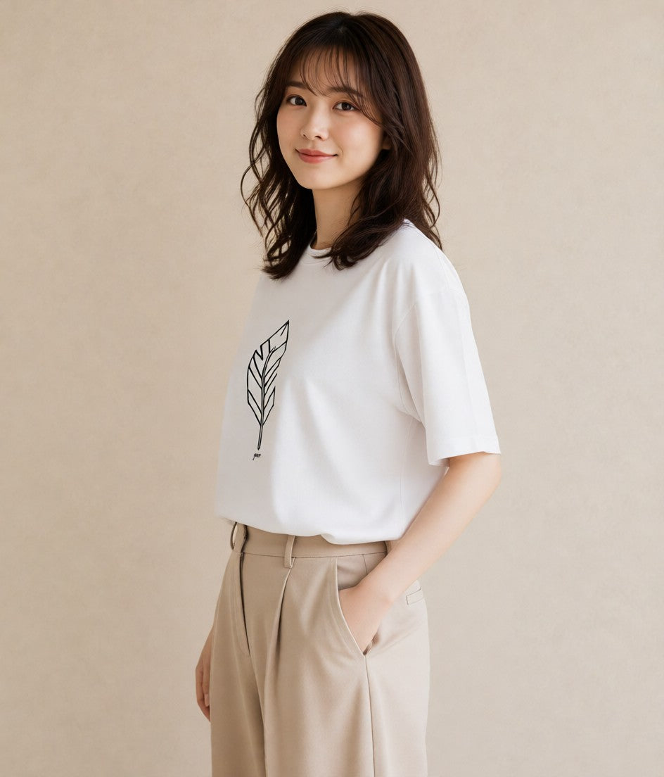 Tシャツ レディース 幾何学 ミニマル ジオメトリック イラスト カジュアル 買い物 夏コーデ 白T