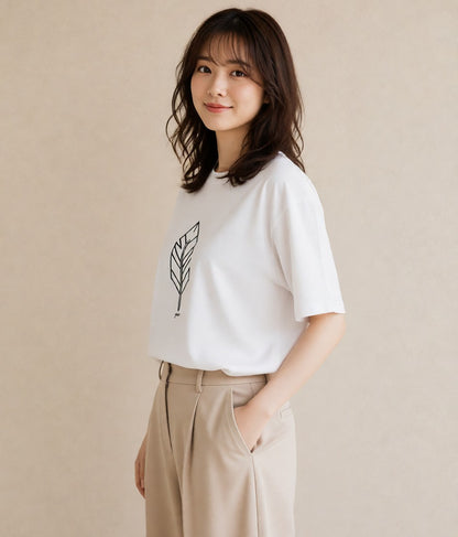 Tシャツ レディース 幾何学 ミニマル ジオメトリック イラスト カジュアル 買い物 夏コーデ 白T