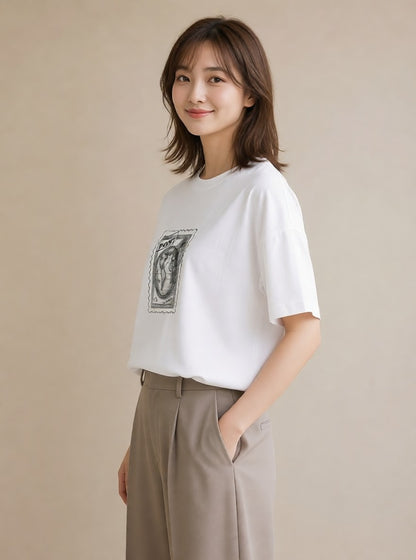 グラフィックTシャツ レディース 旅 トラベル スタンプ イラスト ポップ おしゃれギフト 社会人 白T