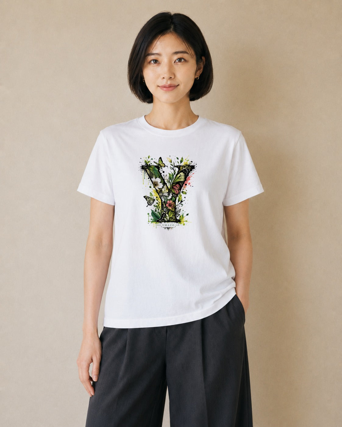 花の記す｜水彩 半袖Tシャツ レディース（スタンダードプリント 15×20cm）
