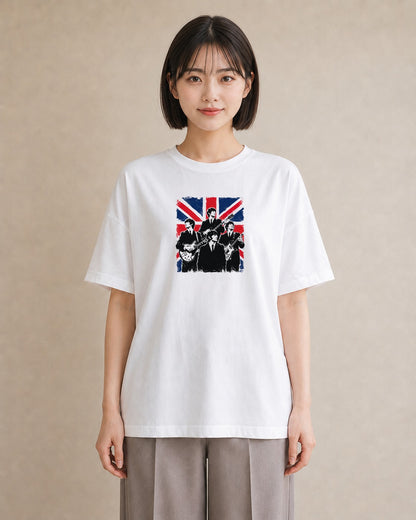 【受注生産】YMAZO Tシャツ レディース 半袖 ビッグT イラスト アート デザイン 白T 綿100% ホワイト M L くすみカラー 大人可愛い 水彩 リンクコーデ デート プレゼント 父の日 2026新作｜YMAZO art（大きめ