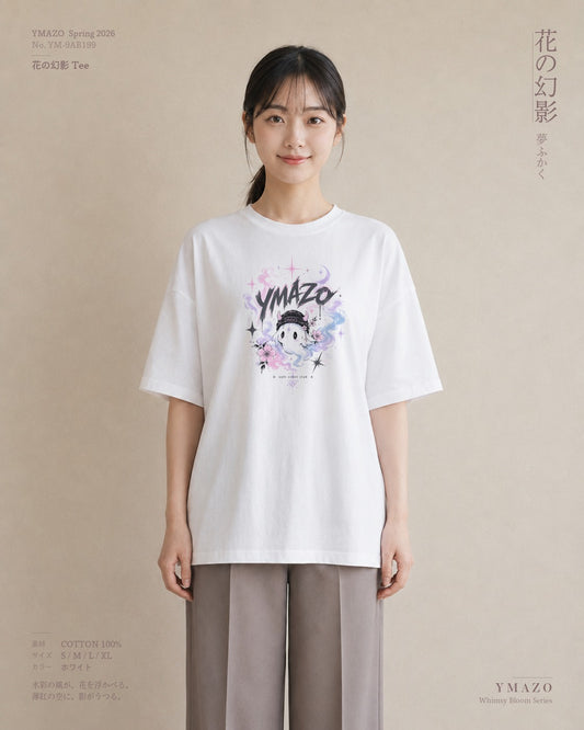 花の幻影｜水彩 半袖Tシャツ レディース（大きめプリント 20×25cm）