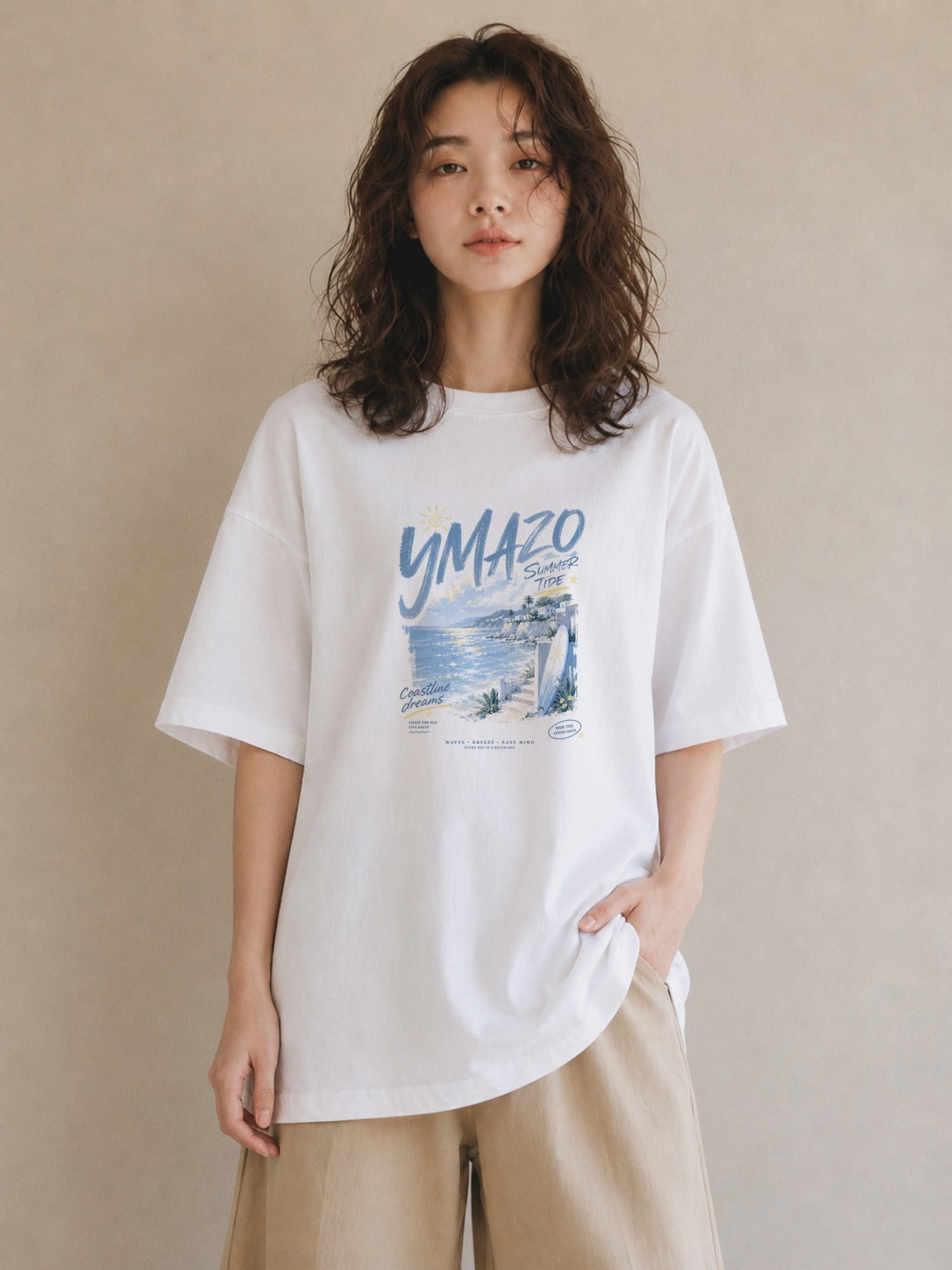 潮の夢｜水彩 半袖Tシャツ レディース（スタンダードプリント 15×20cm）