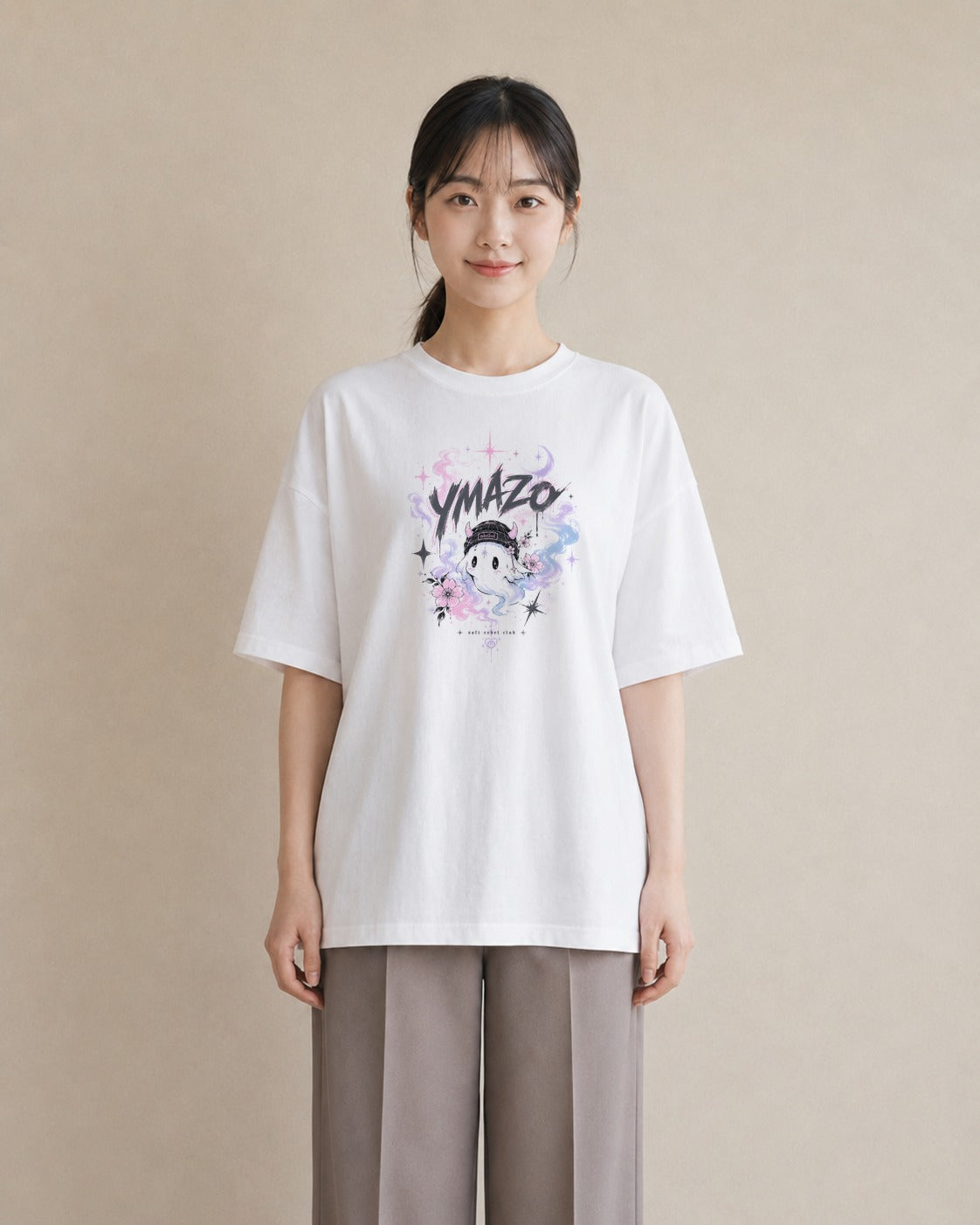 花の幻影｜水彩 半袖Tシャツ レディース（大きめプリント 20×25cm）