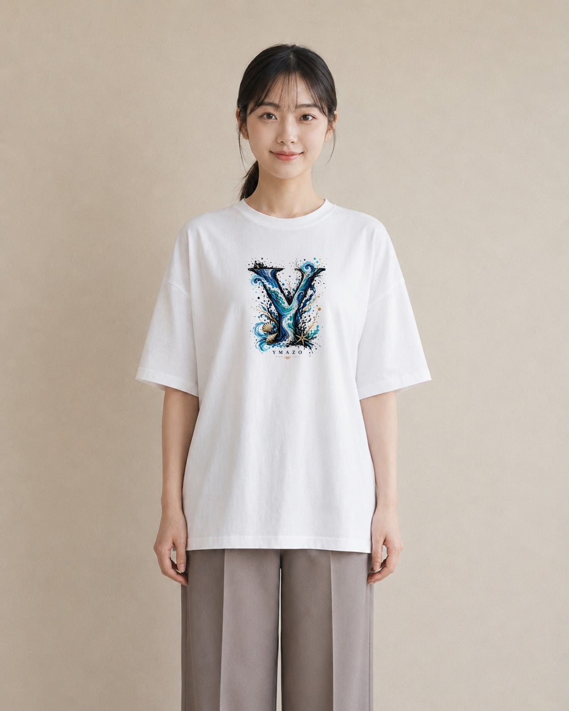 海のささやき｜水彩 半袖Tシャツ レディース（スタンダードプリント 15×20cm）