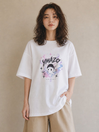 花の幻影｜水彩 半袖Tシャツ レディース（大きめプリント 20×25cm）