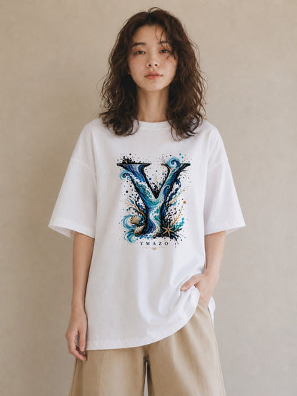 海のささやき｜水彩 半袖Tシャツ レディース（大きめプリント 20×25cm）