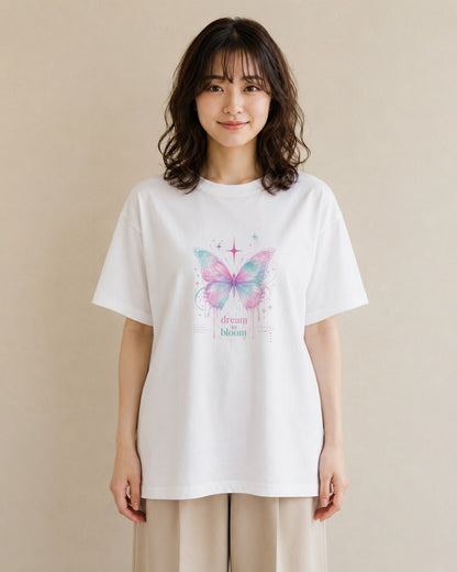 花蝶の舞｜水彩 半袖Tシャツ レディース（スタンダードプリント 15×20cm）
