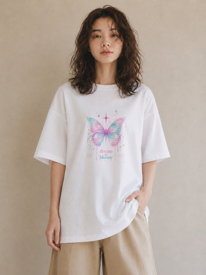 蝶夢花｜水彩 半袖Tシャツ レディース（スタンダードプリント 15×20cm）