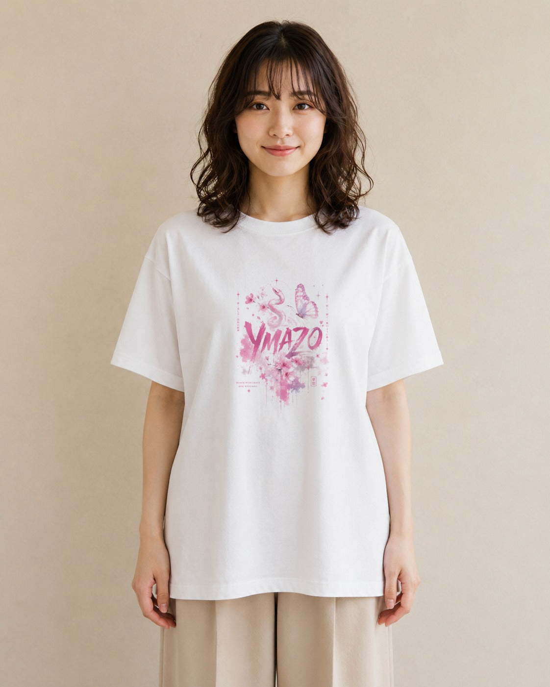 蝶のいざない｜水彩 半袖Tシャツ レディース（スタンダードプリント 15×20cm）