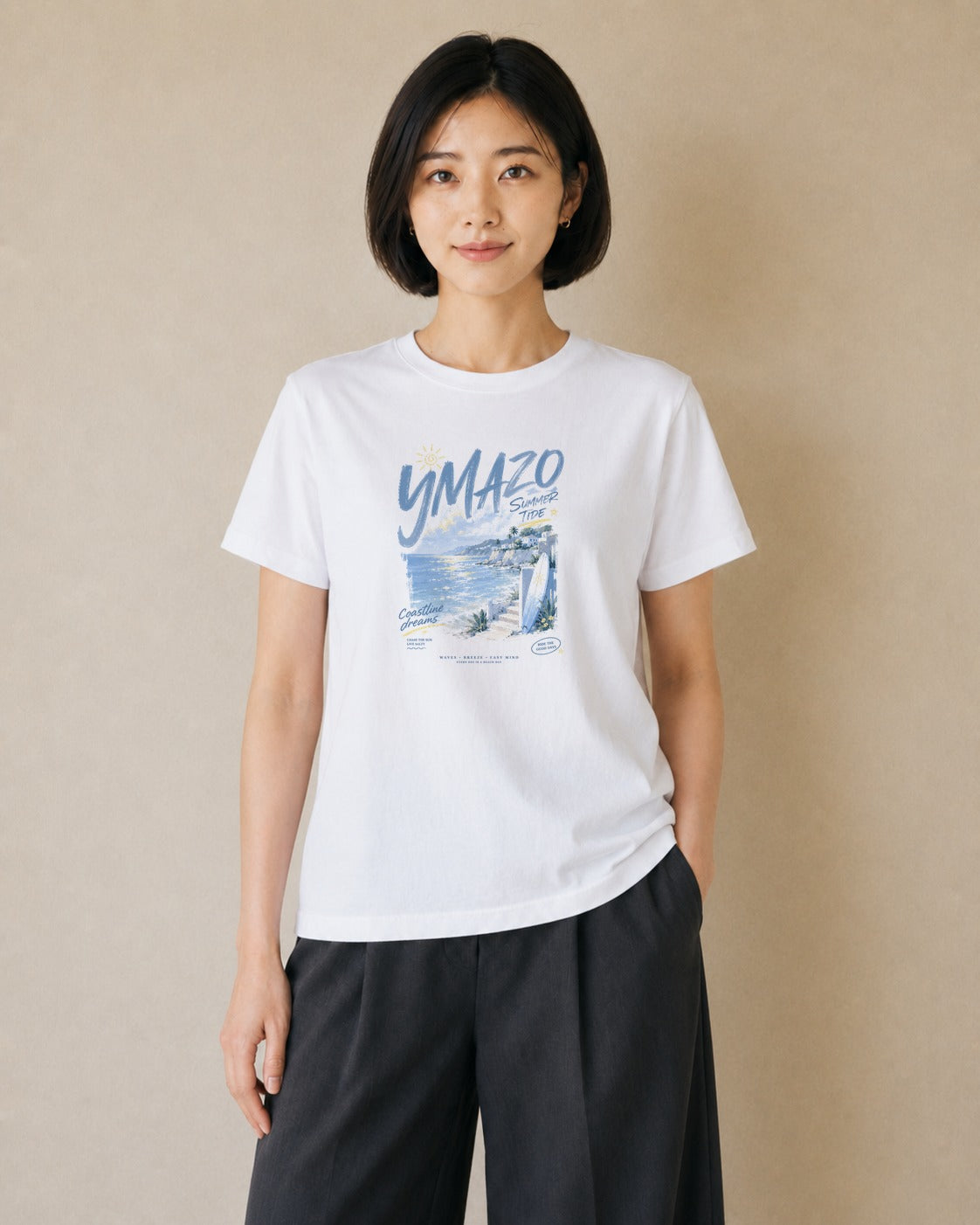 潮の夢｜水彩 半袖Tシャツ レディース（スタンダードプリント 15×20cm）