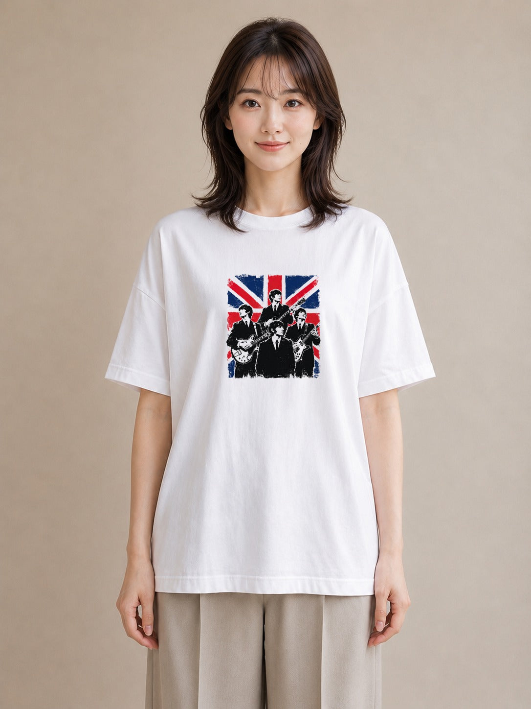 【受注生産】YMAZO Tシャツ レディース 半袖 ビッグT イラスト アート デザイン 白T 綿100% ホワイト M L くすみカラー 大人可愛い 水彩 リンクコーデ デート プレゼント 父の日 2026新作｜YMAZO art（スタン