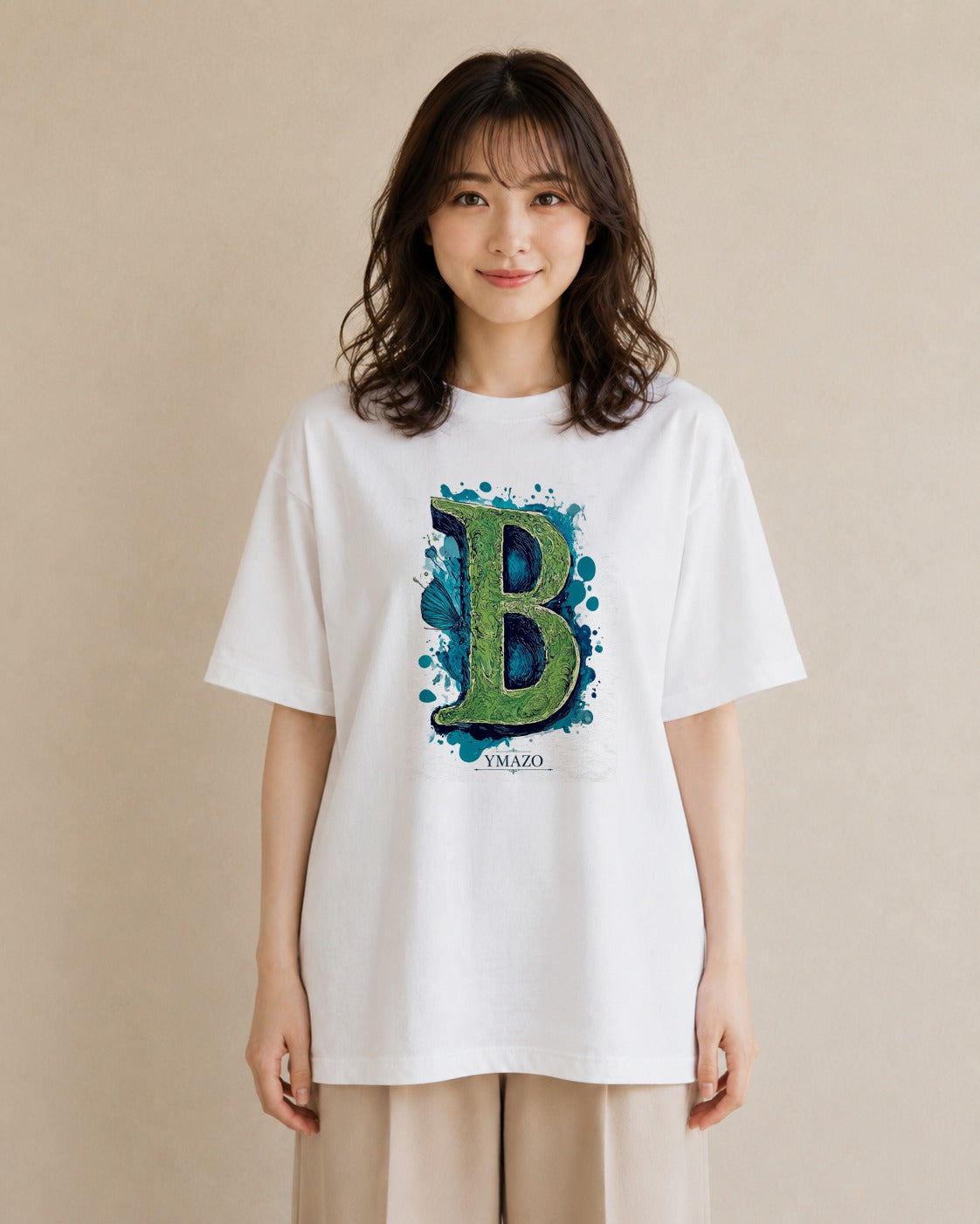 緑萌ゆる｜水彩 半袖Tシャツ レディース