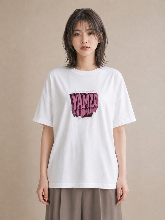 【受注生産】YMAZO Tシャツ レディース 半袖 オーバーサイズ ロゴ アルファベット レター 白T 綿100% ホワイト M L フェミニン 韓国っぽい 大人可愛い 通勤 お出かけ 2026新作 春夏 初夏｜イニシャルY（スタンダードプ