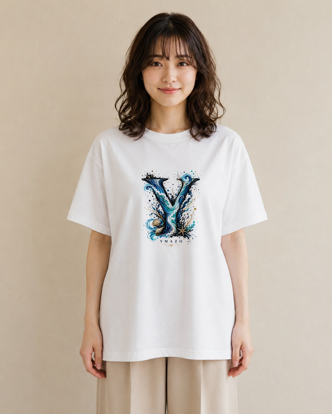渚のうた｜水彩 半袖Tシャツ レディース（スタンダードプリント 15×20cm）