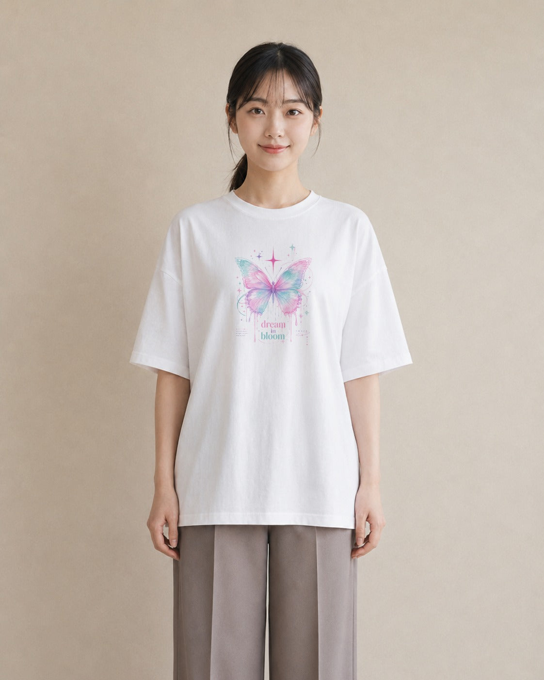 蝶夢花｜水彩 半袖Tシャツ レディース（スタンダードプリント 15×20cm）