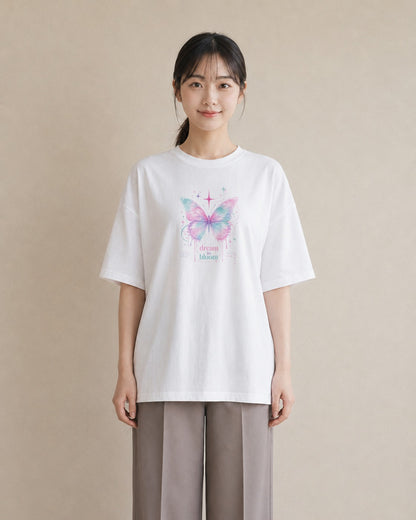 蝶夢花｜水彩 半袖Tシャツ レディース（スタンダードプリント 15×20cm）