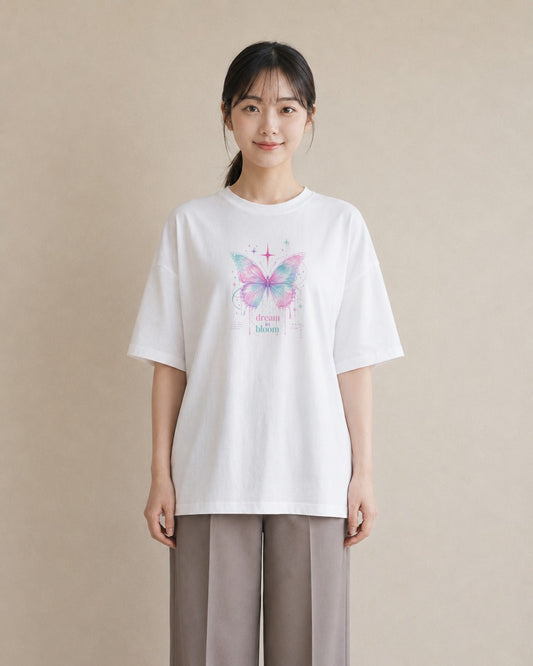 蝶夢花｜水彩 半袖Tシャツ レディース（スタンダードプリント 15×20cm）