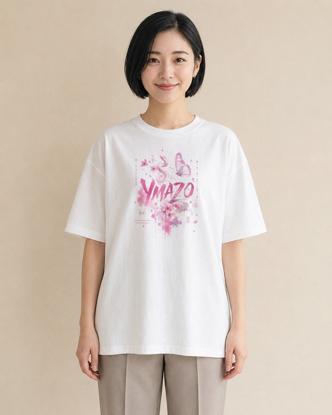 蝶のいざない｜水彩 半袖Tシャツ レディース