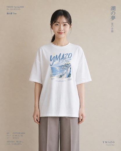 潮の夢｜水彩 半袖Tシャツ レディース（大きめプリント 20×25cm）