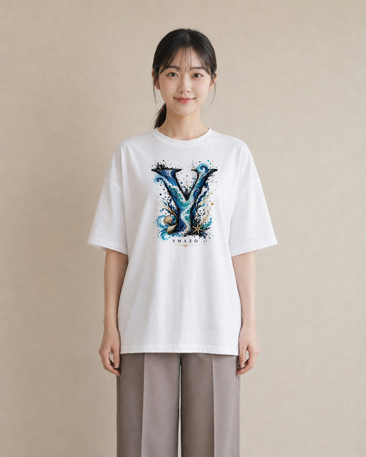 海のささやき｜水彩 半袖Tシャツ レディース（大きめプリント 20×25cm）